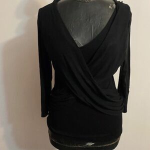 Midnight Rose Vintage V-neck wrap front top, size XL
